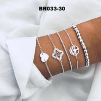 30 Styles Bohemian Bracelet Set For women Shell Star Map lotus pineapple Heart Natural stone Beads chains Bangle Boho Jewelry