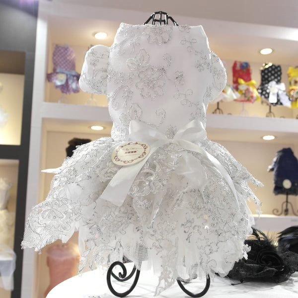 Lace Princess Pet Dog Wedding Dresses Pet Tutu Skirt Puppy Cat Dress Pet Apparel XS S M L XL