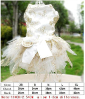Lace Princess Pet Dog Wedding Dresses Pet Tutu Skirt Puppy Cat Dress Pet Apparel XS S M L XL