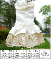 Lace Princess Pet Dog Wedding Dresses Pet Tutu Skirt Puppy Cat Dress Pet Apparel XS S M L XL