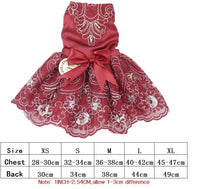 Lace Princess Pet Dog Wedding Dresses Pet Tutu Skirt Puppy Cat Dress Pet Apparel XS S M L XL