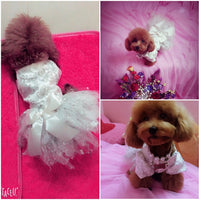 Lace Princess Pet Dog Wedding Dresses Pet Tutu Skirt Puppy Cat Dress Pet Apparel XS S M L XL