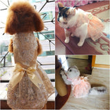 Lace Princess Pet Dog Wedding Dresses Pet Tutu Skirt Puppy Cat Dress Pet Apparel XS S M L XL
