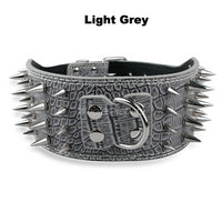 3 inch Wide Spikes Studded Leather Pet Dog Collar for Large Breeds Pitbull Doberman M L XL Sizes