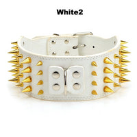3 inch Wide Spikes Studded Leather Pet Dog Collar for Large Breeds Pitbull Doberman M L XL Sizes