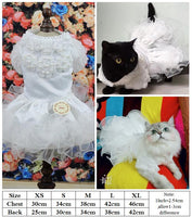 Small Cat Wedding Dresses Princess Dog Cat Skirt  Pet Clothing Small Dog Clothes Tuxedo skirt for Bride Bridegroom