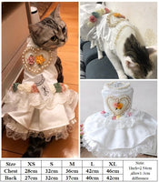 Small Cat Wedding Dresses Princess Dog Cat Skirt  Pet Clothing Small Dog Clothes Tuxedo skirt for Bride Bridegroom