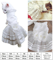 Small Cat Wedding Dresses Princess Dog Cat Skirt  Pet Clothing Small Dog Clothes Tuxedo skirt for Bride Bridegroom