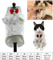 Small Cat Wedding Dresses Princess Dog Cat Skirt  Pet Clothing Small Dog Clothes Tuxedo skirt for Bride Bridegroom