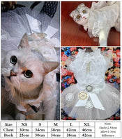 Small Cat Wedding Dresses Princess Dog Cat Skirt  Pet Clothing Small Dog Clothes Tuxedo skirt for Bride Bridegroom