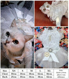 Small Cat Wedding Dresses Princess Dog Cat Skirt  Pet Clothing Small Dog Clothes Tuxedo skirt for Bride Bridegroom