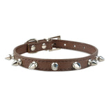 Cool Cat Dog Collar Cats Dog Leather Spiked Studded Collars For Small Medium Dogs Cats Chihuahua 5 Colors