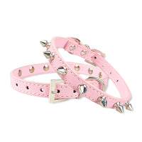 Cool Cat Dog Collar Cats Dog Leather Spiked Studded Collars For Small Medium Dogs Cats Chihuahua 5 Colors