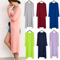 Korean Women's Casual Long Modal Cotton Sweater Cardigan Soft Comfortable Strong Simple Solid Free Size Loose Thin Cardigan