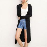 Korean Women's Casual Long Modal Cotton Sweater Cardigan Soft Comfortable Strong Simple Solid Free Size Loose Thin Cardigan