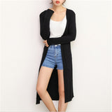 Korean Women's Casual Long Modal Cotton Sweater Cardigan Soft Comfortable Strong Simple Solid Free Size Loose Thin Cardigan