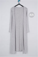 Korean Women's Casual Long Modal Cotton Sweater Cardigan Soft Comfortable Strong Simple Solid Free Size Loose Thin Cardigan