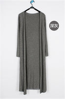 Korean Women's Casual Long Modal Cotton Sweater Cardigan Soft Comfortable Strong Simple Solid Free Size Loose Thin Cardigan