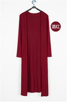 Korean Women's Casual Long Modal Cotton Sweater Cardigan Soft Comfortable Strong Simple Solid Free Size Loose Thin Cardigan