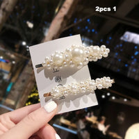 Fashion 1Set Women Girls Cute Pearls Hair Clips Sweet Headwear Hair Ornament Hairpin Barrette Headband Hair Accessories