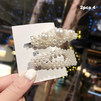 Fashion 1Set Women Girls Cute Pearls Hair Clips Sweet Headwear Hair Ornament Hairpin Barrette Headband Hair Accessories