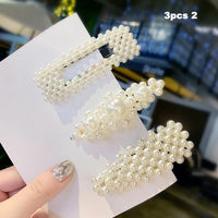 Fashion 1Set Women Girls Cute Pearls Hair Clips Sweet Headwear Hair Ornament Hairpin Barrette Headband Hair Accessories