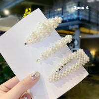 Fashion 1Set Women Girls Cute Pearls Hair Clips Sweet Headwear Hair Ornament Hairpin Barrette Headband Hair Accessories