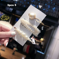 Fashion 1Set Women Girls Cute Pearls Hair Clips Sweet Headwear Hair Ornament Hairpin Barrette Headband Hair Accessories