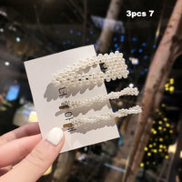 Fashion 1Set Women Girls Cute Pearls Hair Clips Sweet Headwear Hair Ornament Hairpin Barrette Headband Hair Accessories