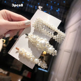 Fashion 1Set Women Girls Cute Pearls Hair Clips Sweet Headwear Hair Ornament Hairpin Barrette Headband Hair Accessories