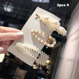 Fashion 1Set Women Girls Cute Pearls Hair Clips Sweet Headwear Hair Ornament Hairpin Barrette Headband Hair Accessories