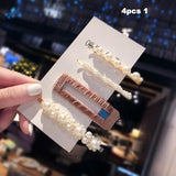 Fashion 1Set Women Girls Cute Pearls Hair Clips Sweet Headwear Hair Ornament Hairpin Barrette Headband Hair Accessories