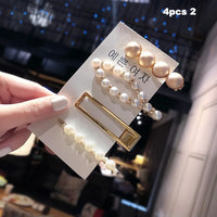 Fashion 1Set Women Girls Cute Pearls Hair Clips Sweet Headwear Hair Ornament Hairpin Barrette Headband Hair Accessories