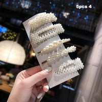 Fashion 1Set Women Girls Cute Pearls Hair Clips Sweet Headwear Hair Ornament Hairpin Barrette Headband Hair Accessories