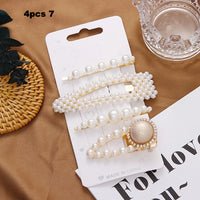 Fashion 1Set Women Girls Cute Pearls Hair Clips Sweet Headwear Hair Ornament Hairpin Barrette Headband Hair Accessories