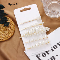 Fashion 1Set Women Girls Cute Pearls Hair Clips Sweet Headwear Hair Ornament Hairpin Barrette Headband Hair Accessories