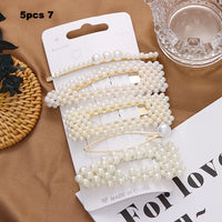 Fashion 1Set Women Girls Cute Pearls Hair Clips Sweet Headwear Hair Ornament Hairpin Barrette Headband Hair Accessories