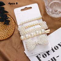 Fashion 1Set Women Girls Cute Pearls Hair Clips Sweet Headwear Hair Ornament Hairpin Barrette Headband Hair Accessories