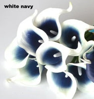 Navy Blue Picasso Calla Lilies Real Touch Flowers For Wedding Bouquets Centerpieces artificial flowers for wedding