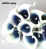 Navy Blue Picasso Calla Lilies Real Touch Flowers For Wedding Bouquets Centerpieces artificial flowers for wedding
