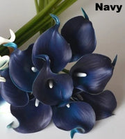 Navy Blue Picasso Calla Lilies Real Touch Flowers For Wedding Bouquets Centerpieces artificial flowers for wedding