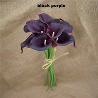Navy Blue Picasso Calla Lilies Real Touch Flowers For Wedding Bouquets Centerpieces artificial flowers for wedding
