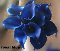 Navy Blue Picasso Calla Lilies Real Touch Flowers For Wedding Bouquets Centerpieces artificial flowers for wedding