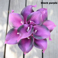 Navy Blue Picasso Calla Lilies Real Touch Flowers For Wedding Bouquets Centerpieces artificial flowers for wedding