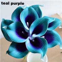 Navy Blue Picasso Calla Lilies Real Touch Flowers For Wedding Bouquets Centerpieces artificial flowers for wedding