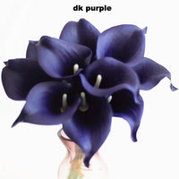 Navy Blue Picasso Calla Lilies Real Touch Flowers For Wedding Bouquets Centerpieces artificial flowers for wedding
