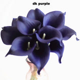 Navy Blue Picasso Calla Lilies Real Touch Flowers For Wedding Bouquets Centerpieces artificial flowers for wedding