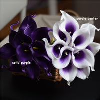 Navy Blue Picasso Calla Lilies Real Touch Flowers For Wedding Bouquets Centerpieces artificial flowers for wedding