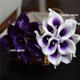 Navy Blue Picasso Calla Lilies Real Touch Flowers For Wedding Bouquets Centerpieces artificial flowers for wedding