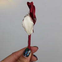 Best Man Groom Boutonniere Ivory Wine Red Satin Rose Flower Corsage Wedding Party Prom Man Suit Brooch Flowers de novia